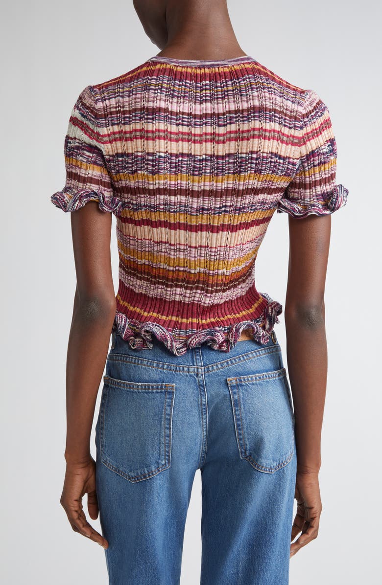 Ulla Johnson Miya Ruffle Space Dye Top, Alternate, color, Prism