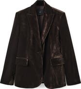 MANGO Structured Velvet Blazer