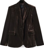 MANGO Structured Velvet Blazer