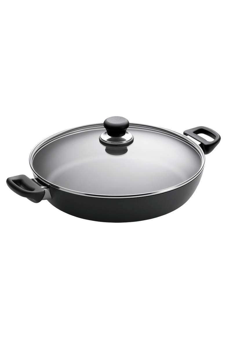 Classic 12 Inch Chef Pan with Glass Lid, Main, color, Black