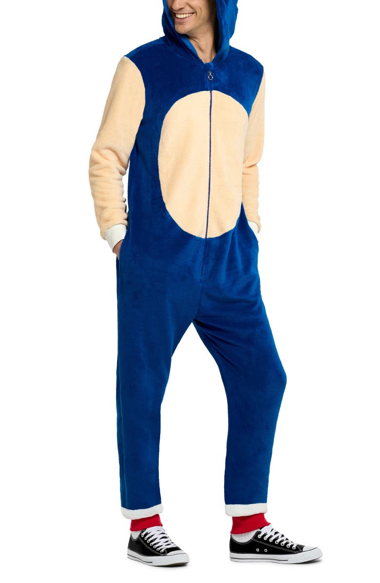 OppoSuits Sonic the Hedgehog<sup>®</sup> One-Piece Hooded Jumpsuit, Main, color, Blue