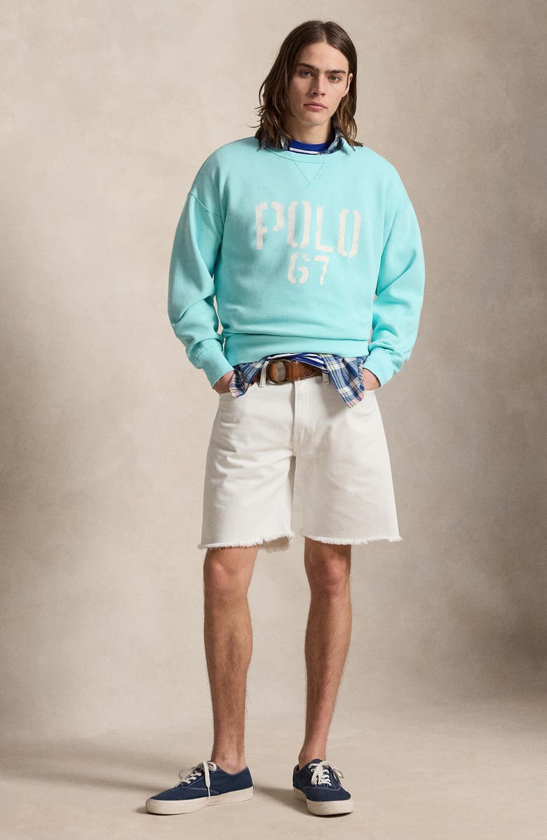 Polo Ralph Lauren Vintage Fit Fleece Crewneck Sweatshirt, Alternate, color, Soft Aqua