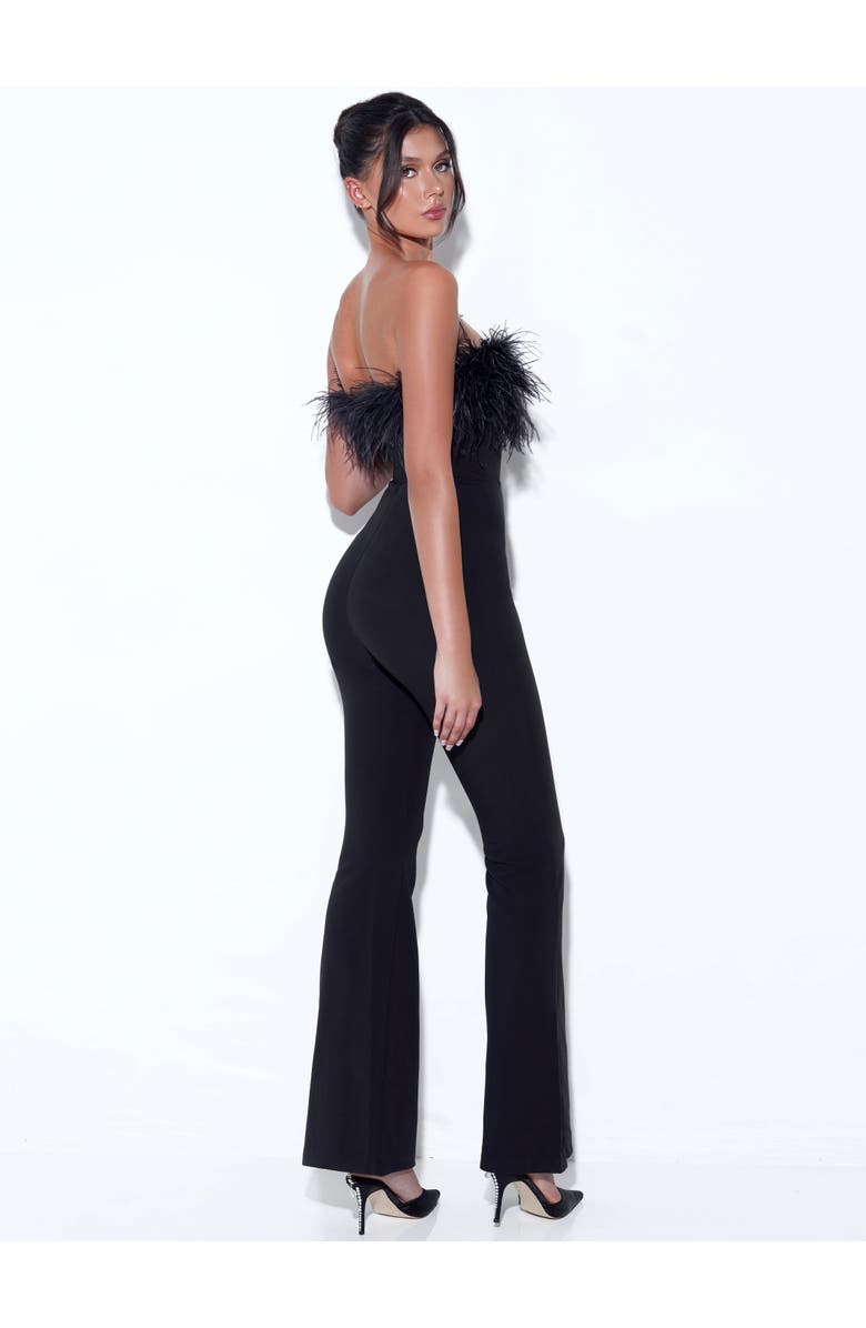 Miss Circle Kylan Feather Jumpsuits, Alternate, color, Black