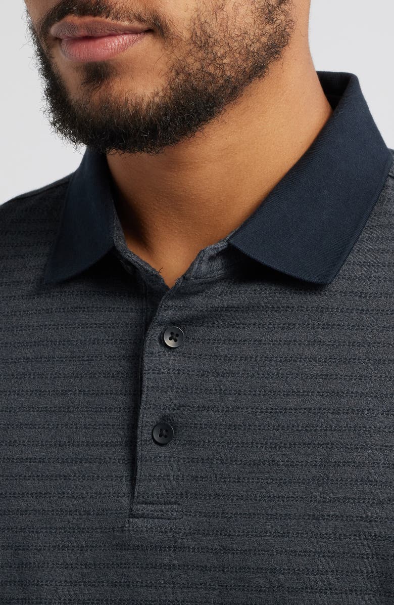 Robert Barakett Patchway Long Sleeve Polo, Alternate, color, Charcoal
