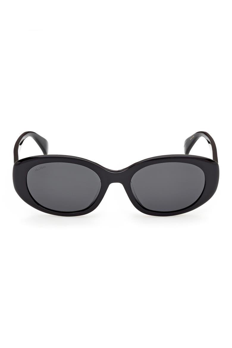 54mm Oval Sunglasses, Main, color, SHINY BLACK / SMOKE