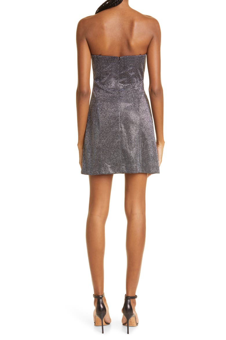 Bustier Minidress, Alternate, color, GUNMETAL