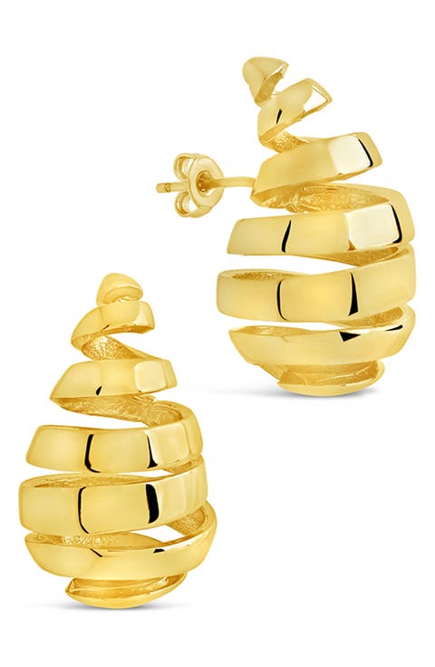 Margot Ribbed Teardrop Stud Earrings