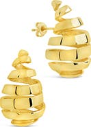 Sterling Forever Margot Ribbed Teardrop Stud Earrings