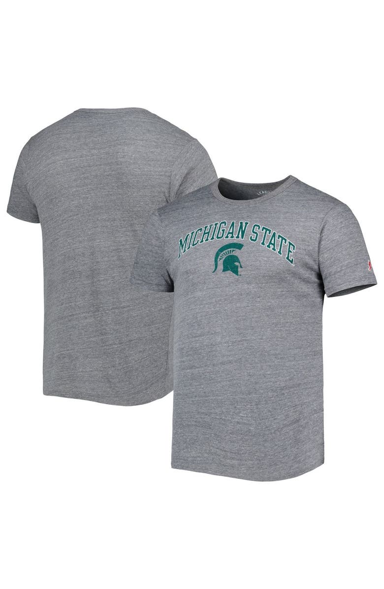 LEAGUE COLLEGIATE WEAR Men's League Collegiate Wear Heather Gray Michigan State Spartans 1965 Arch Victory Falls Tri-Blend T-Shirt, Main, color, Heather Gray