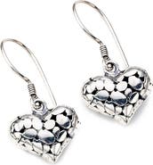 SAMUEL B. Sterling Silver Dot Heart Shaped Drop Earrings
