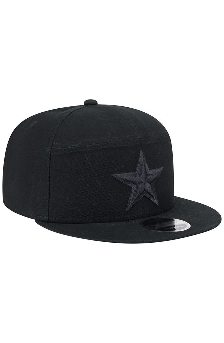 New Era Men's New Era Black Dallas Cowboys Adventure Canvas Split Panel 9FIFTY Snapback Hat, Alternate, color, 