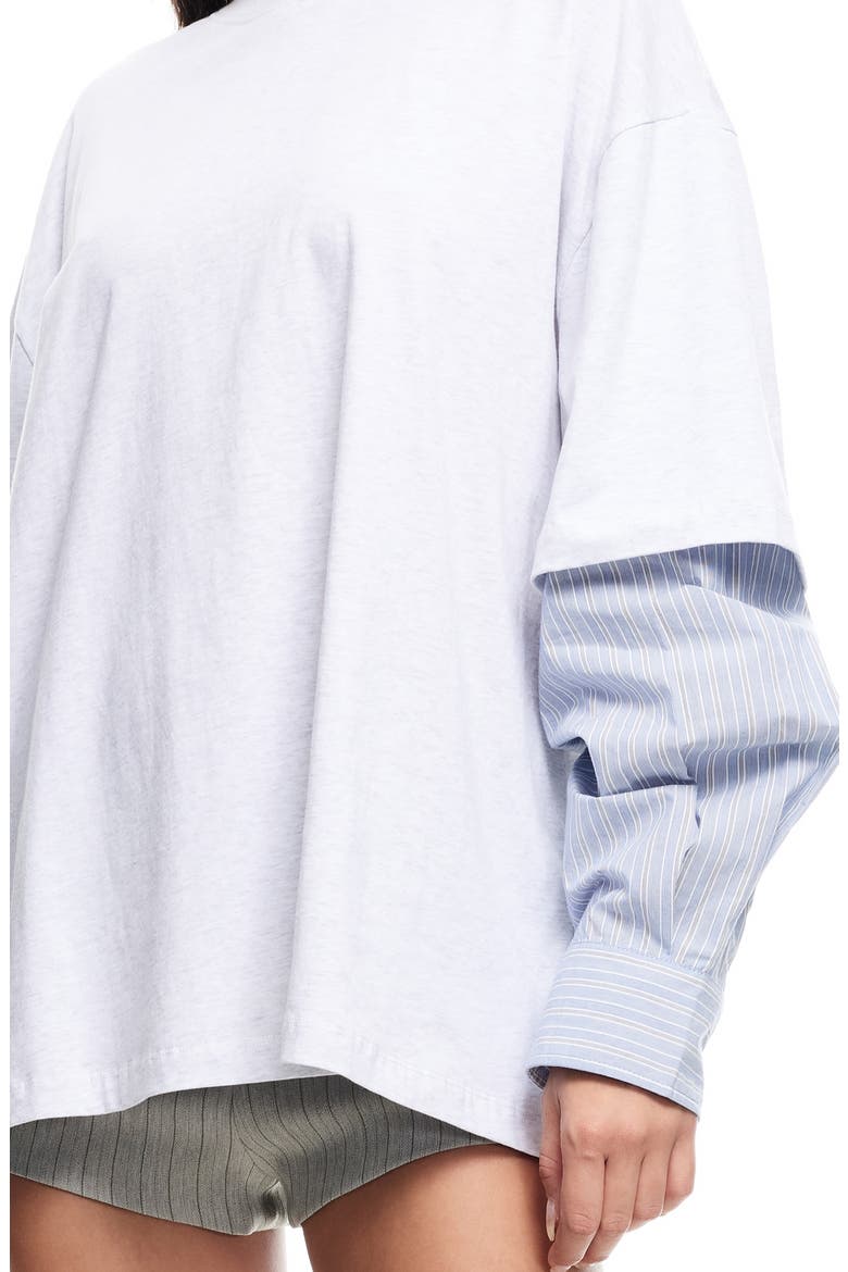 Layered Look Oversize T-Shirt, Alternate, color, GREY