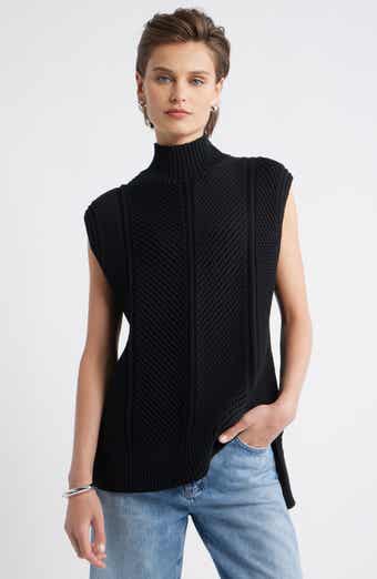 Nordstrom Textured Sleeveless Mock Neck Sweater