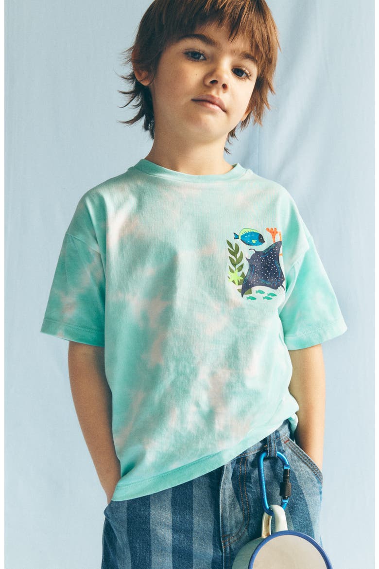 Kids' Graphic T-Shirt, Alternate, color, TIE DYE CORAL REEF