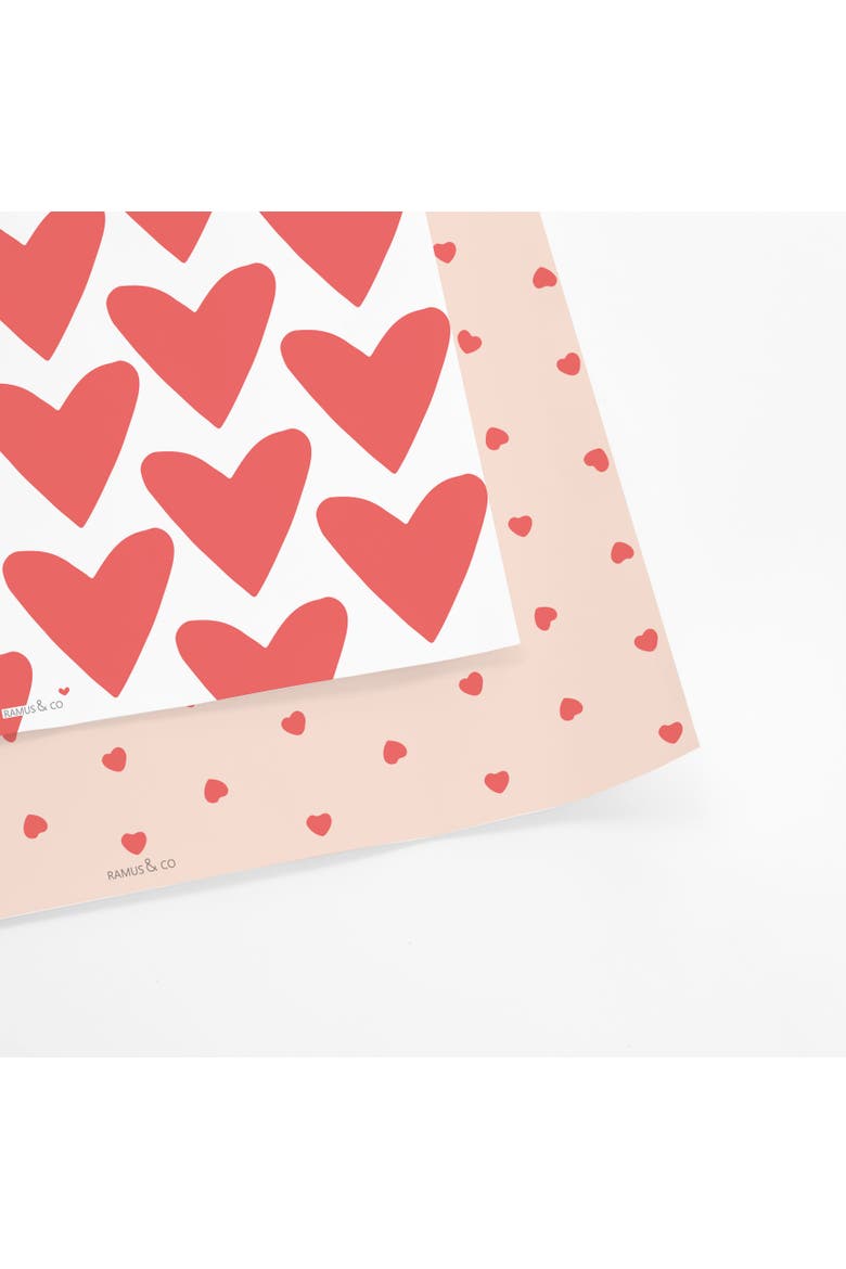 Eight Sheets Two-Sided "Hearts" Heavyweight Gift Wrap, Alternate, color, Multicolored