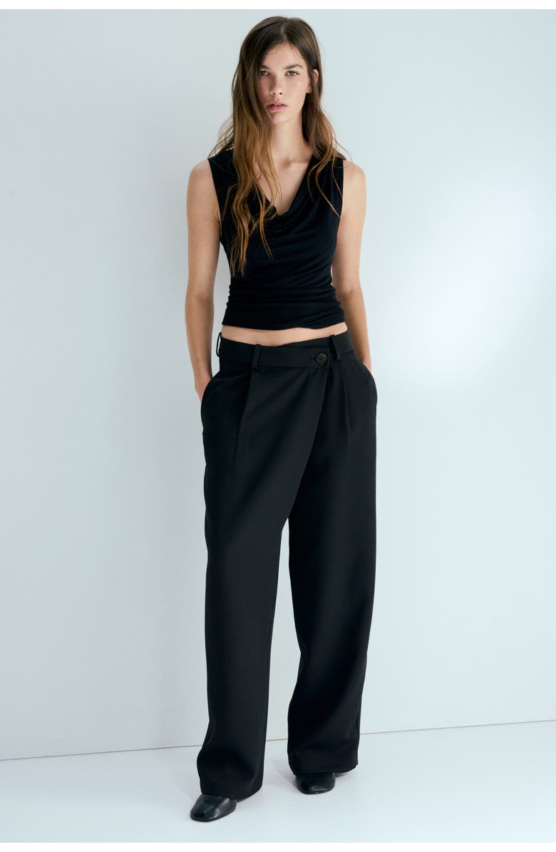 H&M Wrapover Tailored Trousers, Alternate, color, 