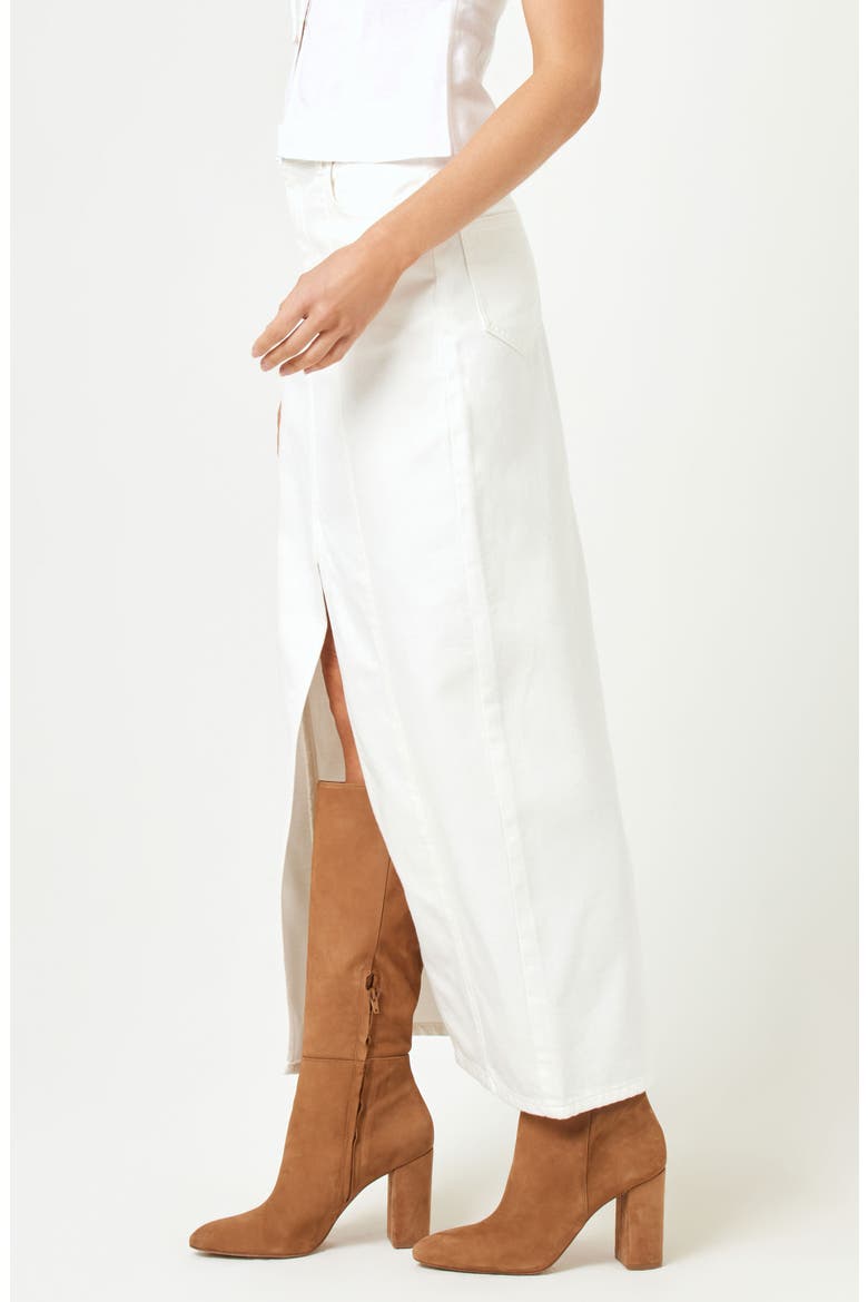Ciao Bella Denim Maxi Skirt, Alternate, color, MERINGUE