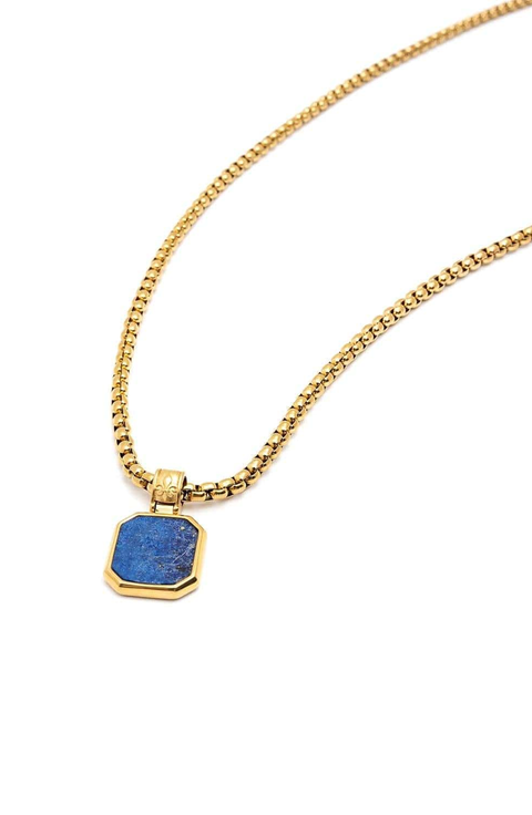 Square Lapis Pendant Necklace