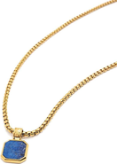 Nialaya Square Lapis Pendant Necklace