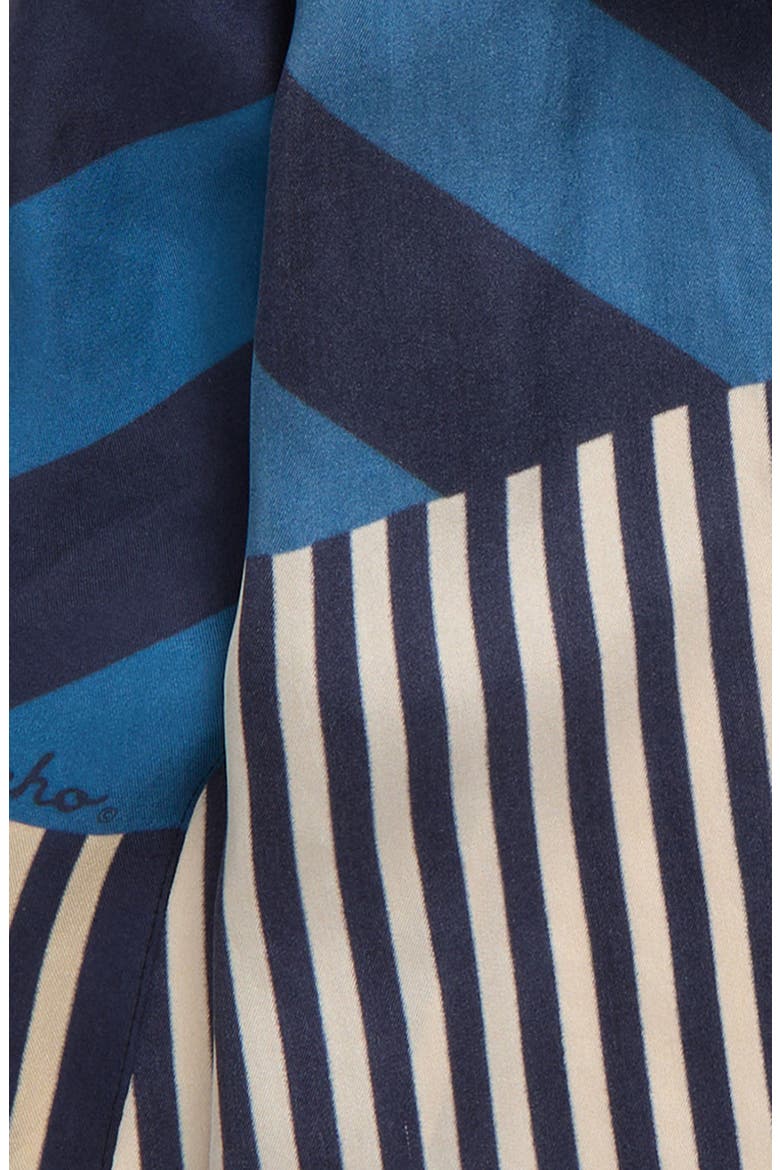 Striped Silk Oblong Scarf, Alternate, color, NAVY