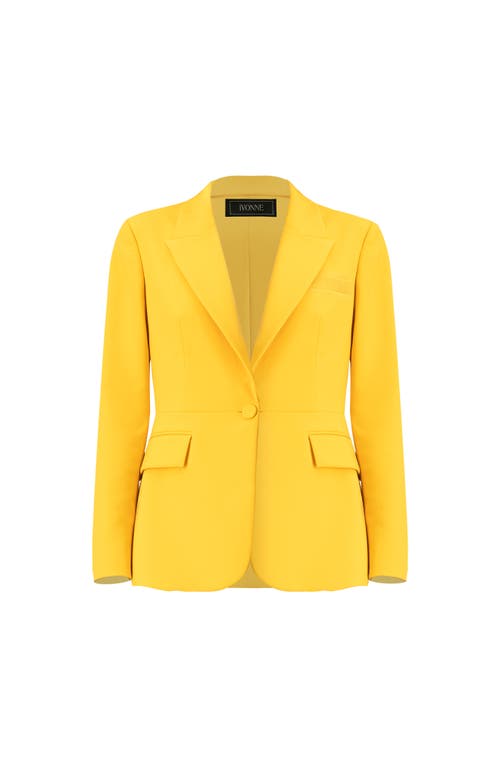 Ivonne Tailored Blazer With Flap Pockets In Yellow