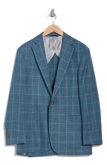 Brooks Brothers Hopsack Wool & Linen Sport Coat In Teal