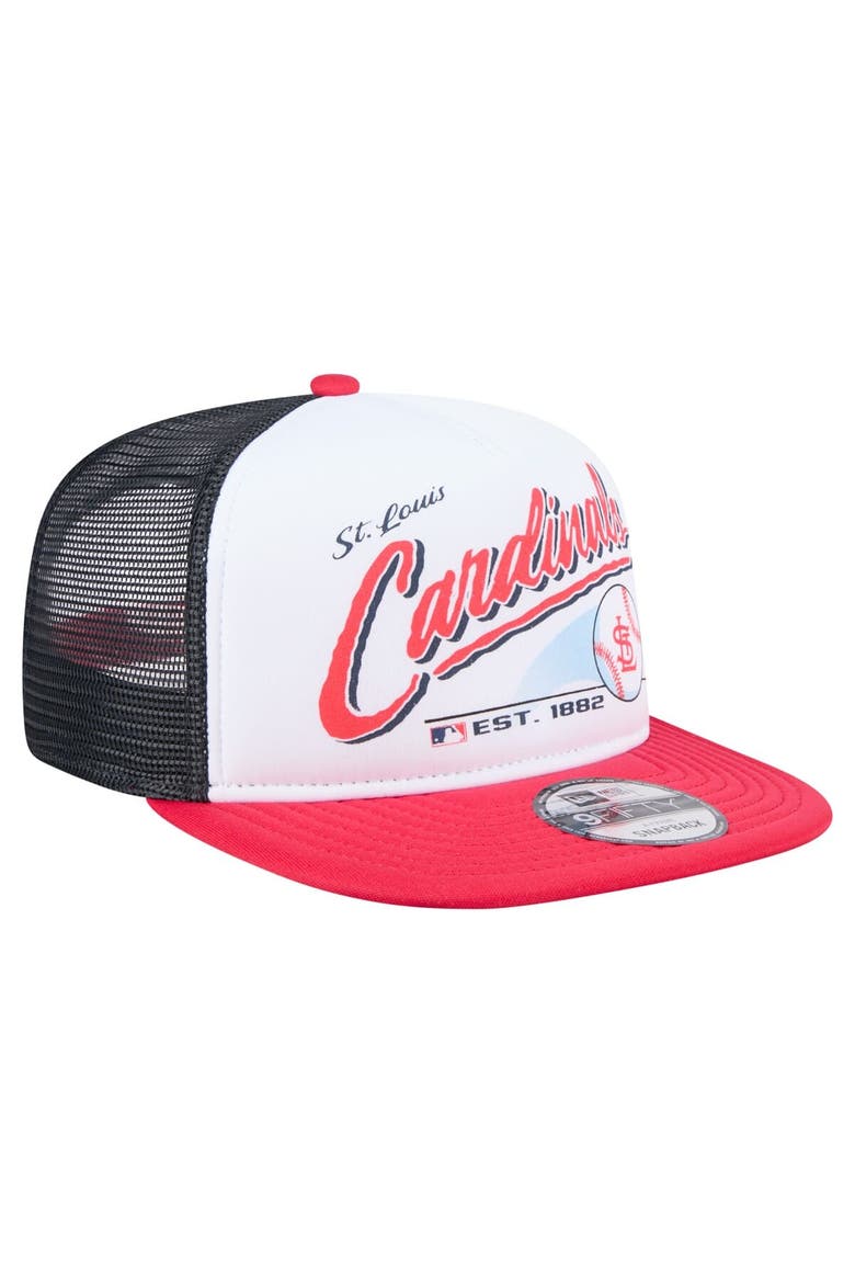 Men's New Era White/Red St. Louis Cardinals Retro Script 9FIFTY Snapback Hat, Alternate, color, White