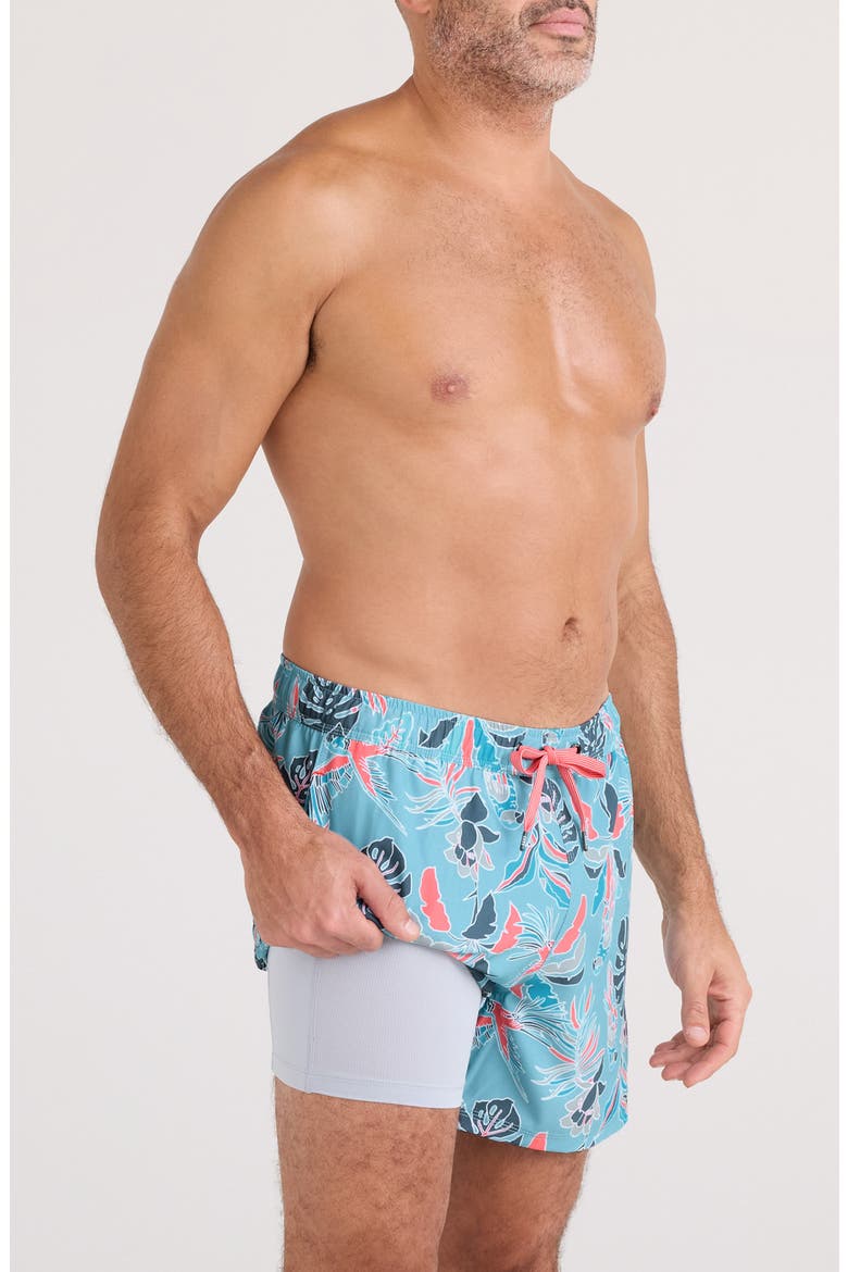 Oh Buoy 2N1 5-Inch Volley Swim Trunks, Alternate, color, ISLAND TRPCS-BLU TDE