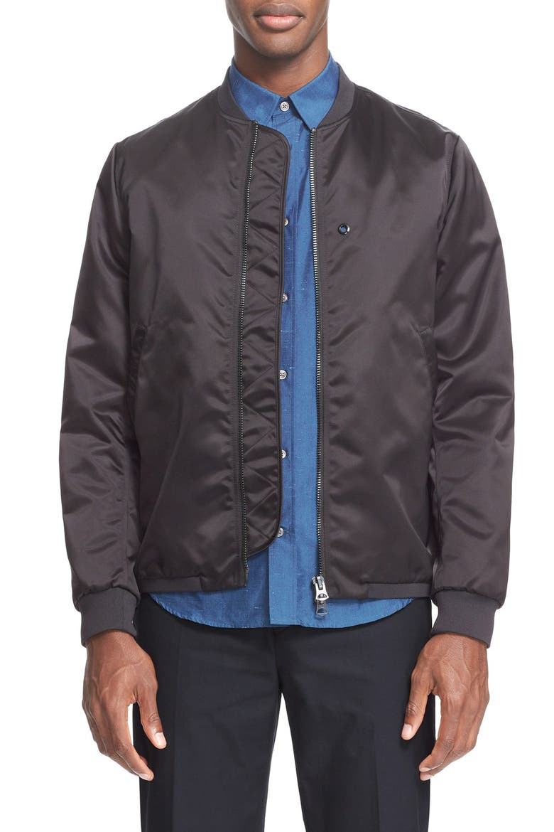 Studios Selo Bomber Jacket, Main, color, BLACK