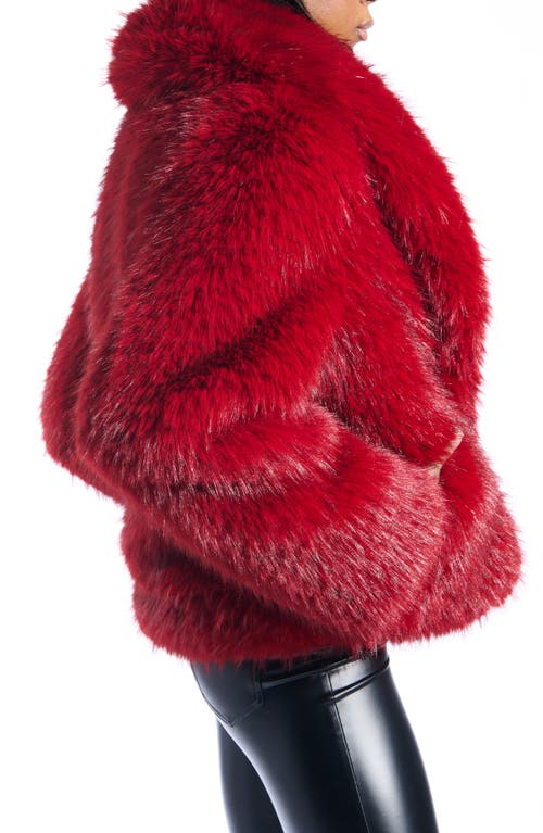 Azalea Wang Simona Faux Fur Coat In Red