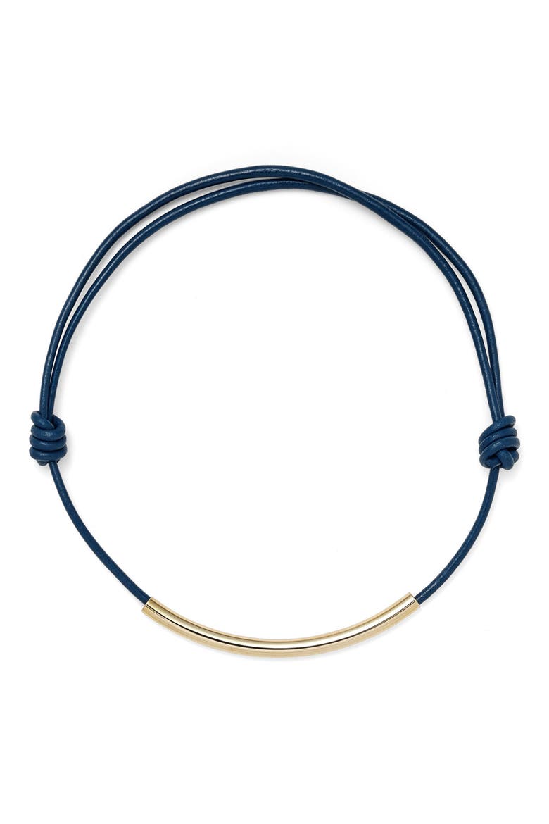 Leather Bond Necklace, Main, color, GOLD/BLUE
