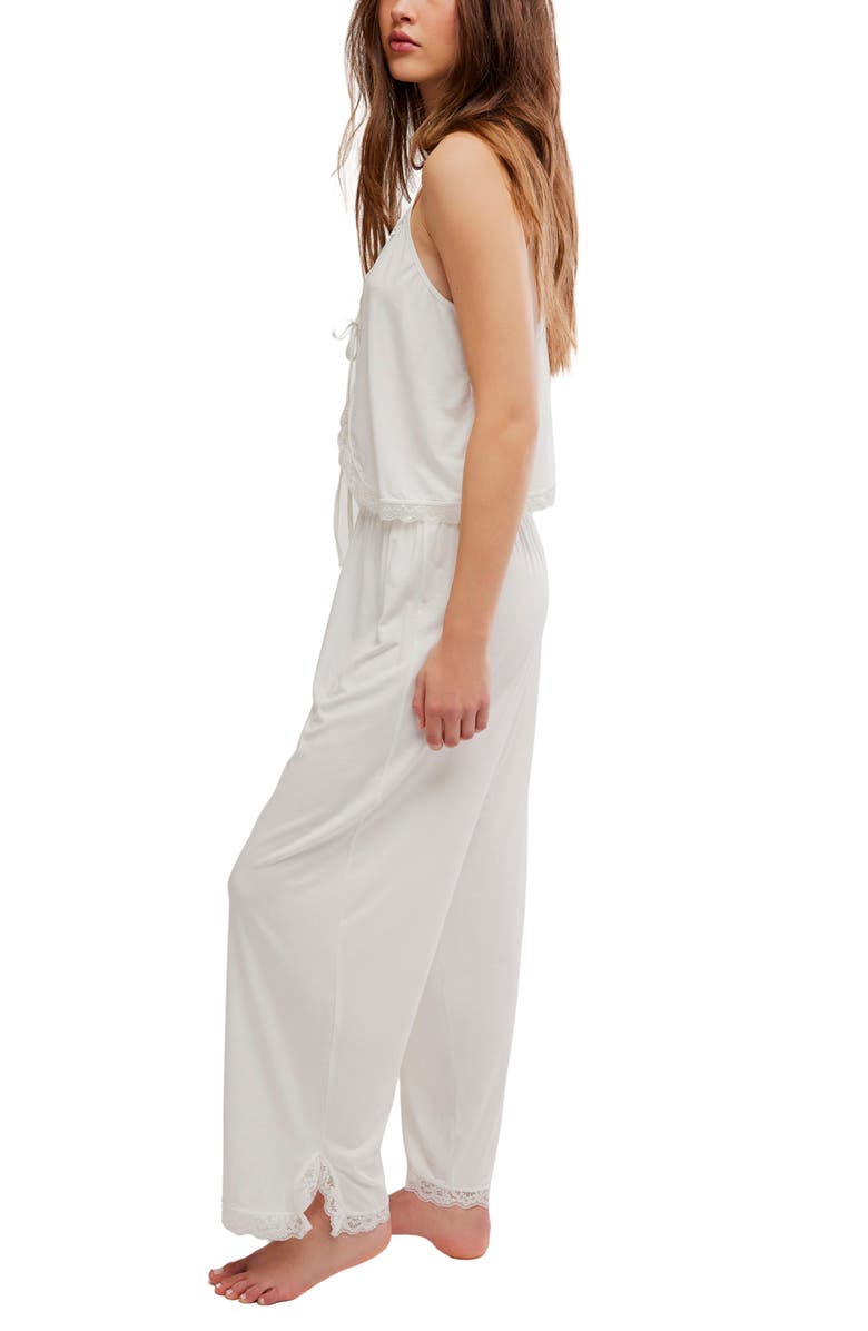 Free People Sleepless Summer Pajamas, Alternate, color, Late Snow Combo