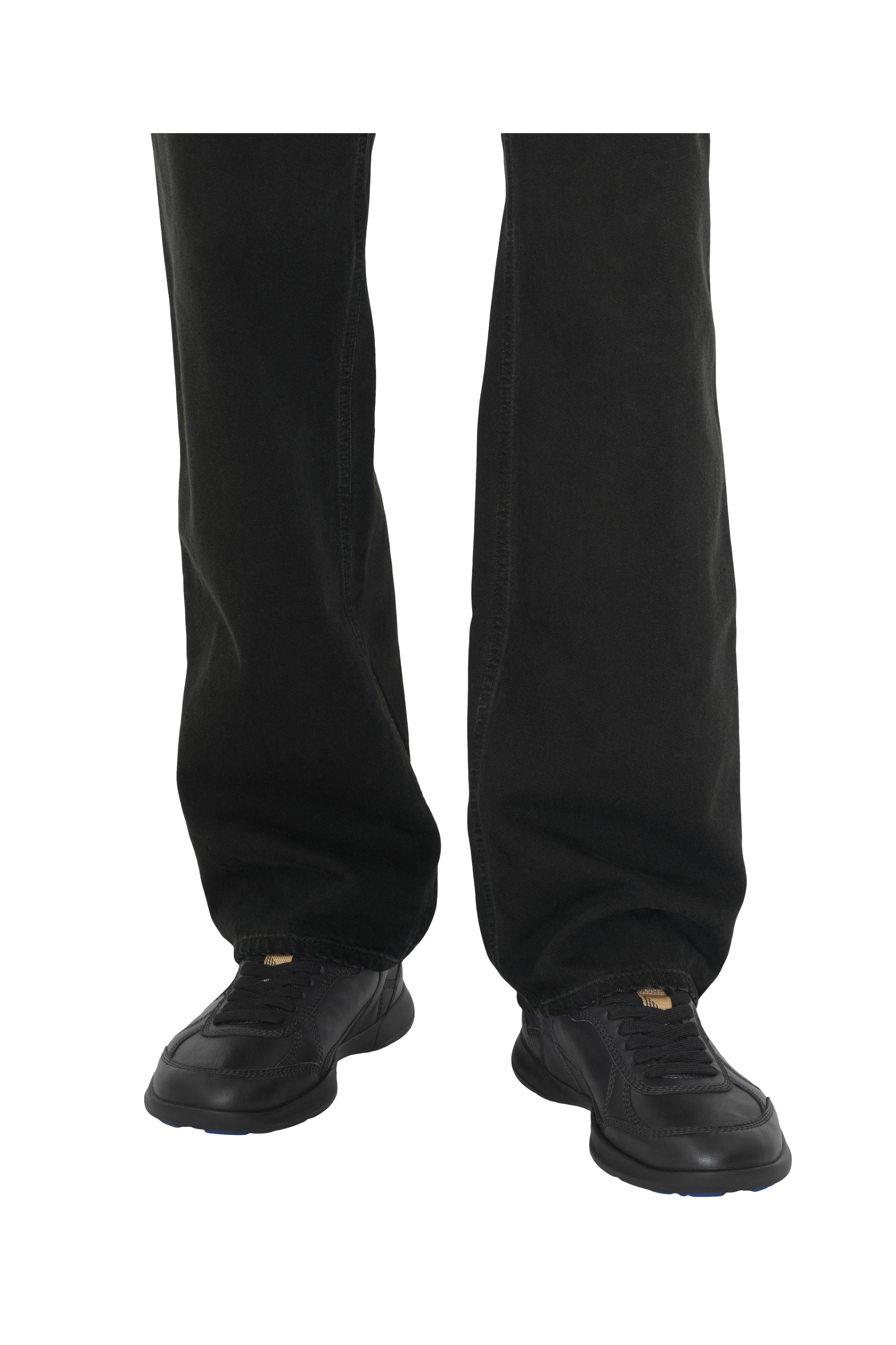 Burberry Leather Matrix Sneakers, Alternate, color, Black