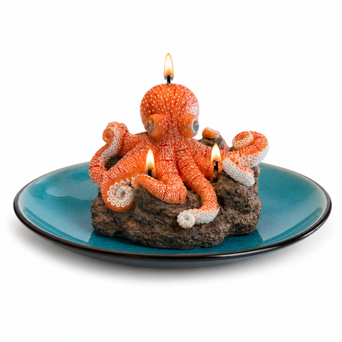 Octopus on Reef Candle