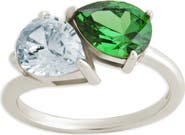 Sterling Forever Toi Et Moi Cubic Zirconia Ring