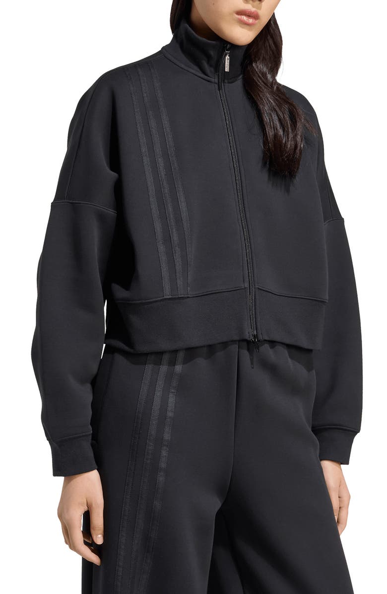 adidas 3-Stripes Zip Front Cotton Blend Jacket, Main, color, 