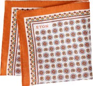 Eton Geometric Print Linen Pocket Square