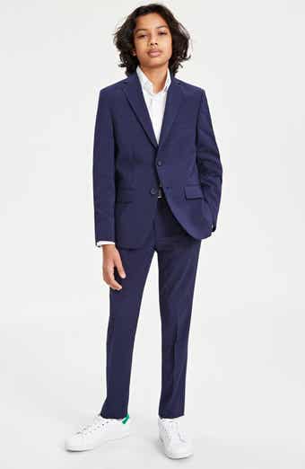 Andrew Marc Kids' Dark Blue Check Suit