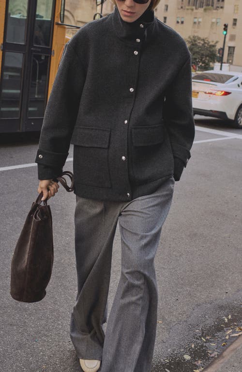 MANGO MANGO STAND COLLAR WOOL BLEND COAT