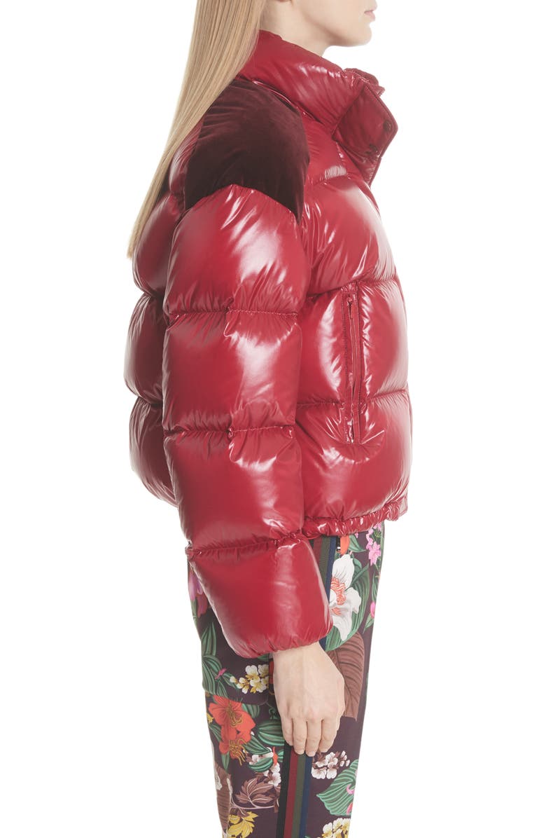 Moncler Genius by Moncler Chouette Velvet Trim Down Puffer Coat, Alternate, color,