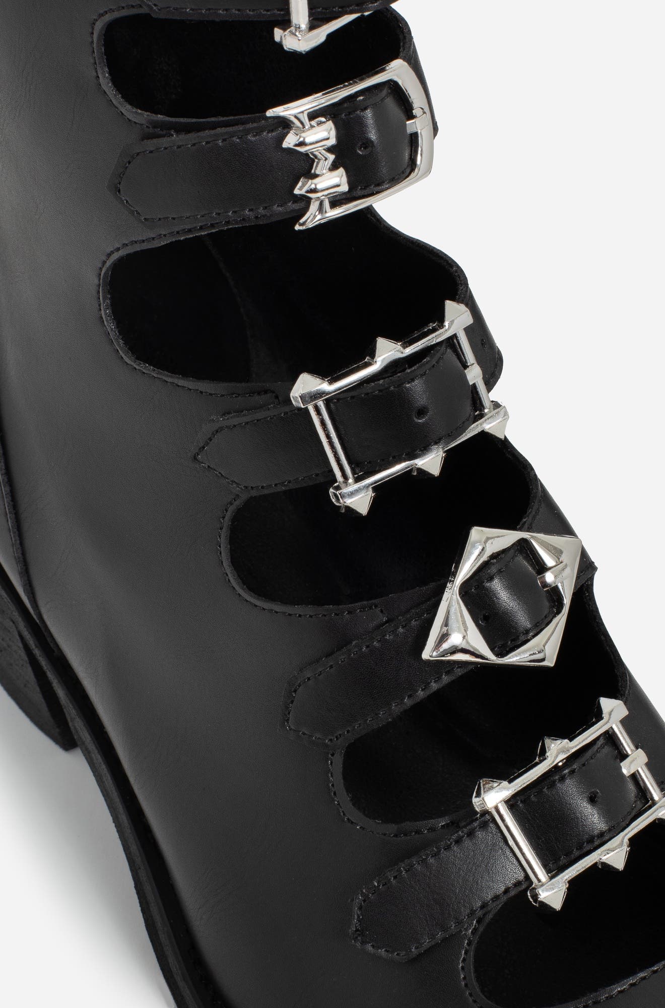 Buckled Ankle Heels Boot, Alternate, color, Black