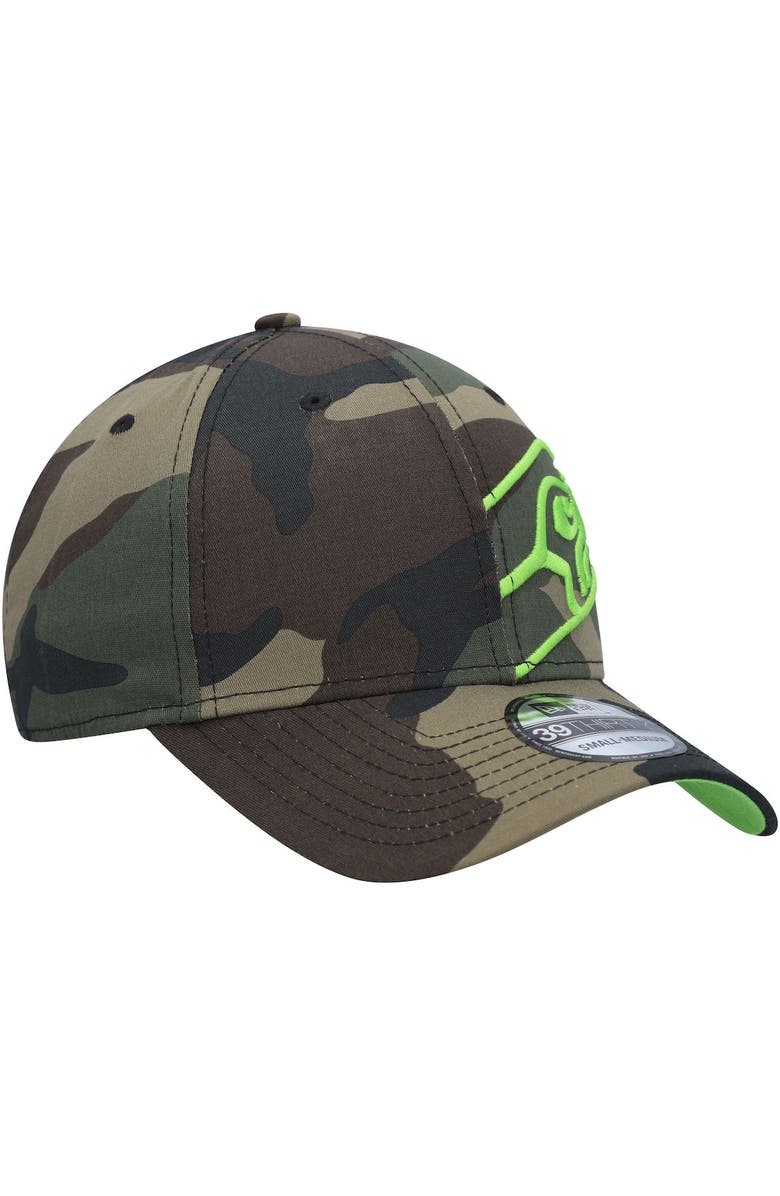 New Era Men's New Era Camo Seattle Seahawks  Punched Out 39THIRTY Flex Hat, Alternate, color, 