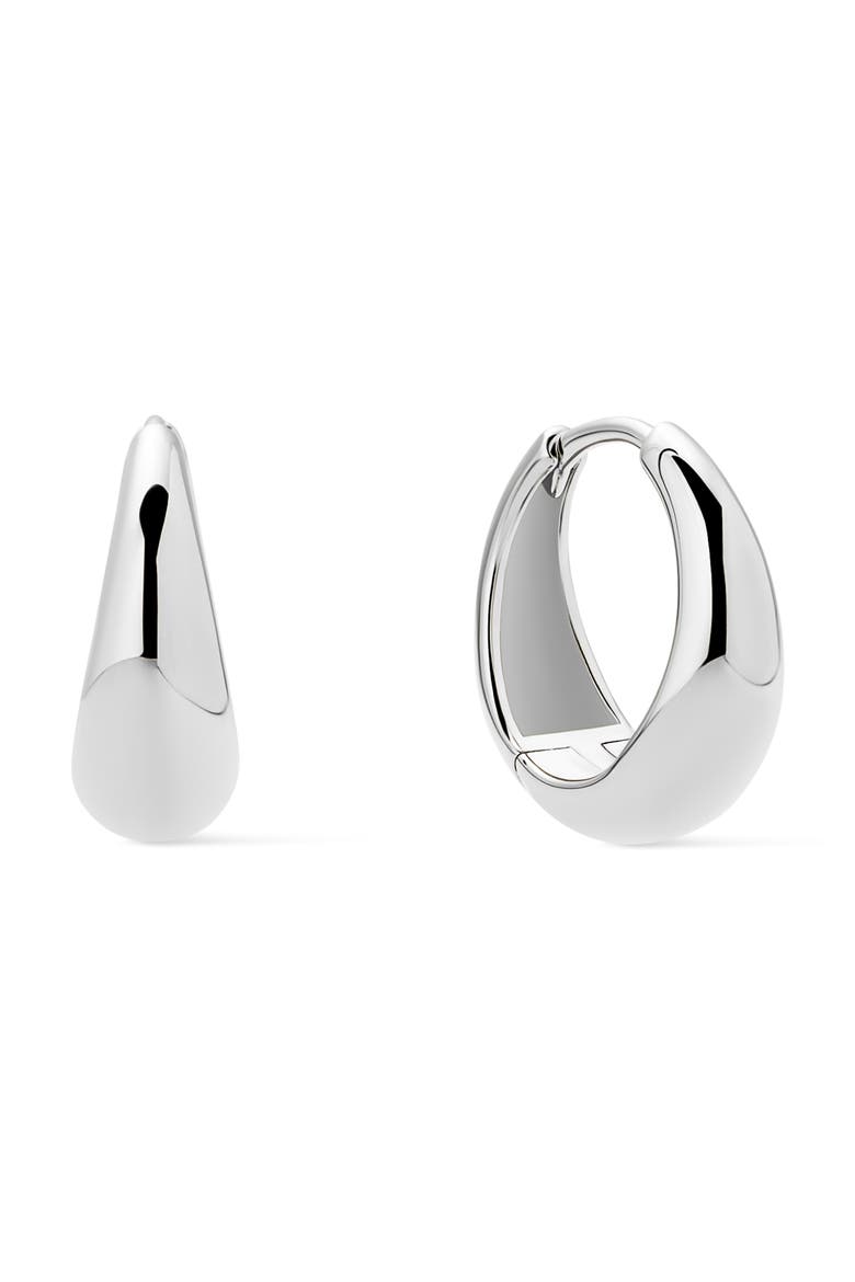 Nate Teardrop Hoop Earrings, Main, color, SILVER