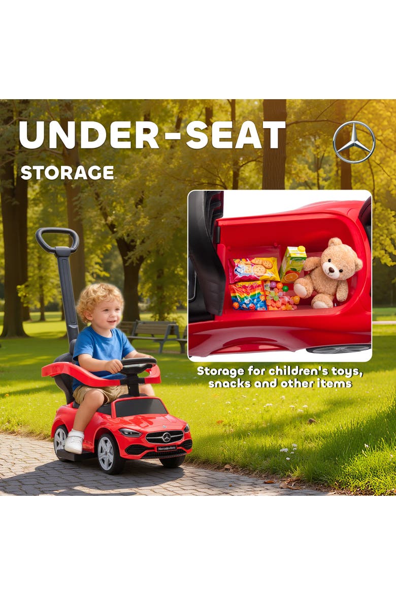 Mercedes-Benz C-Class 2-in-1 Ride-On Push Car, Red, Alternate, color, Red