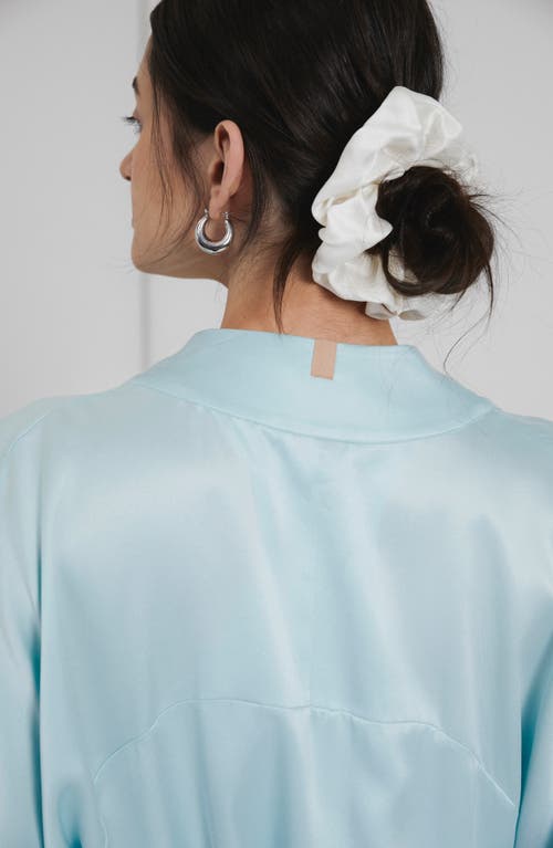 Lunya Washable Silk Classic Scrunchie In Tranquil White