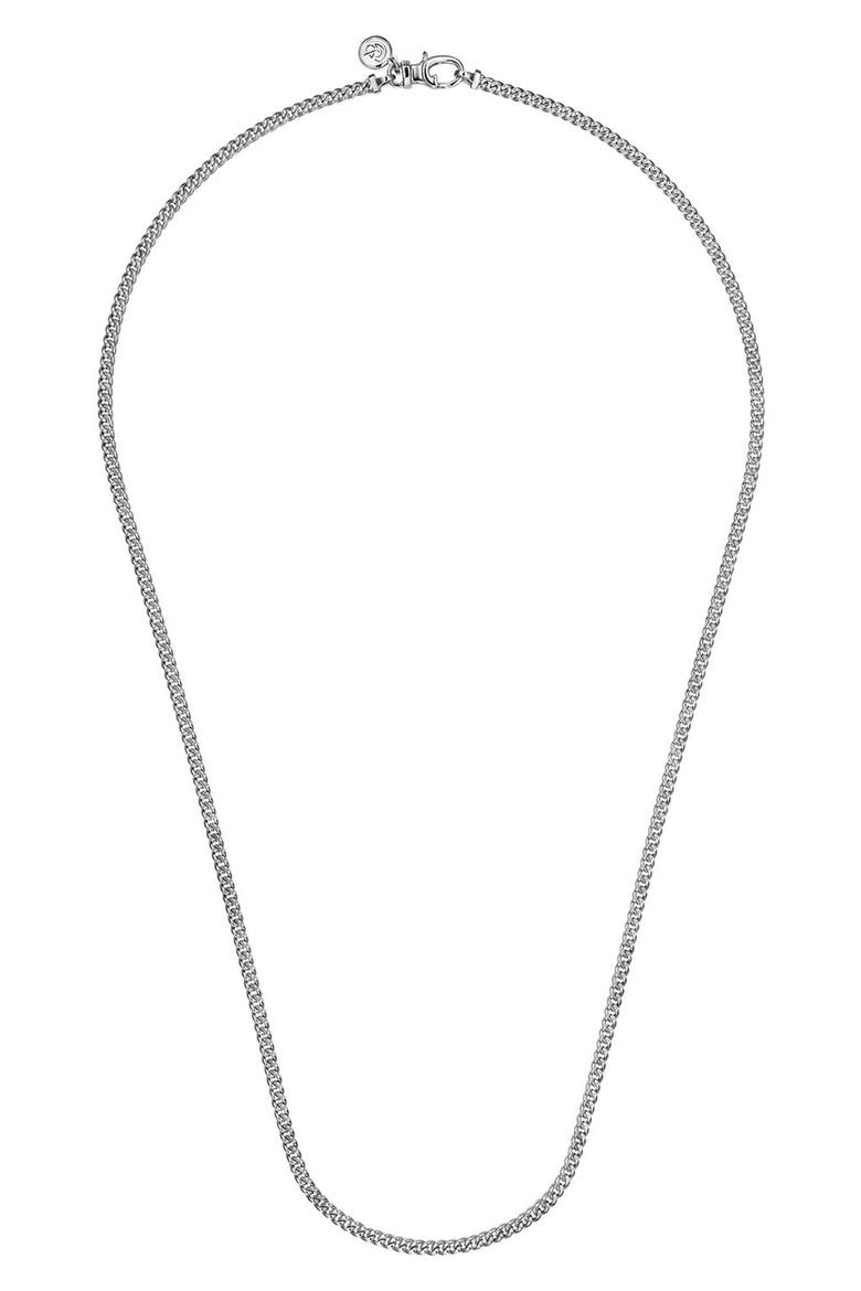 Contemporary Sterling Silver Curb Chain Necklace, Alternate, color, STERLING SILVER