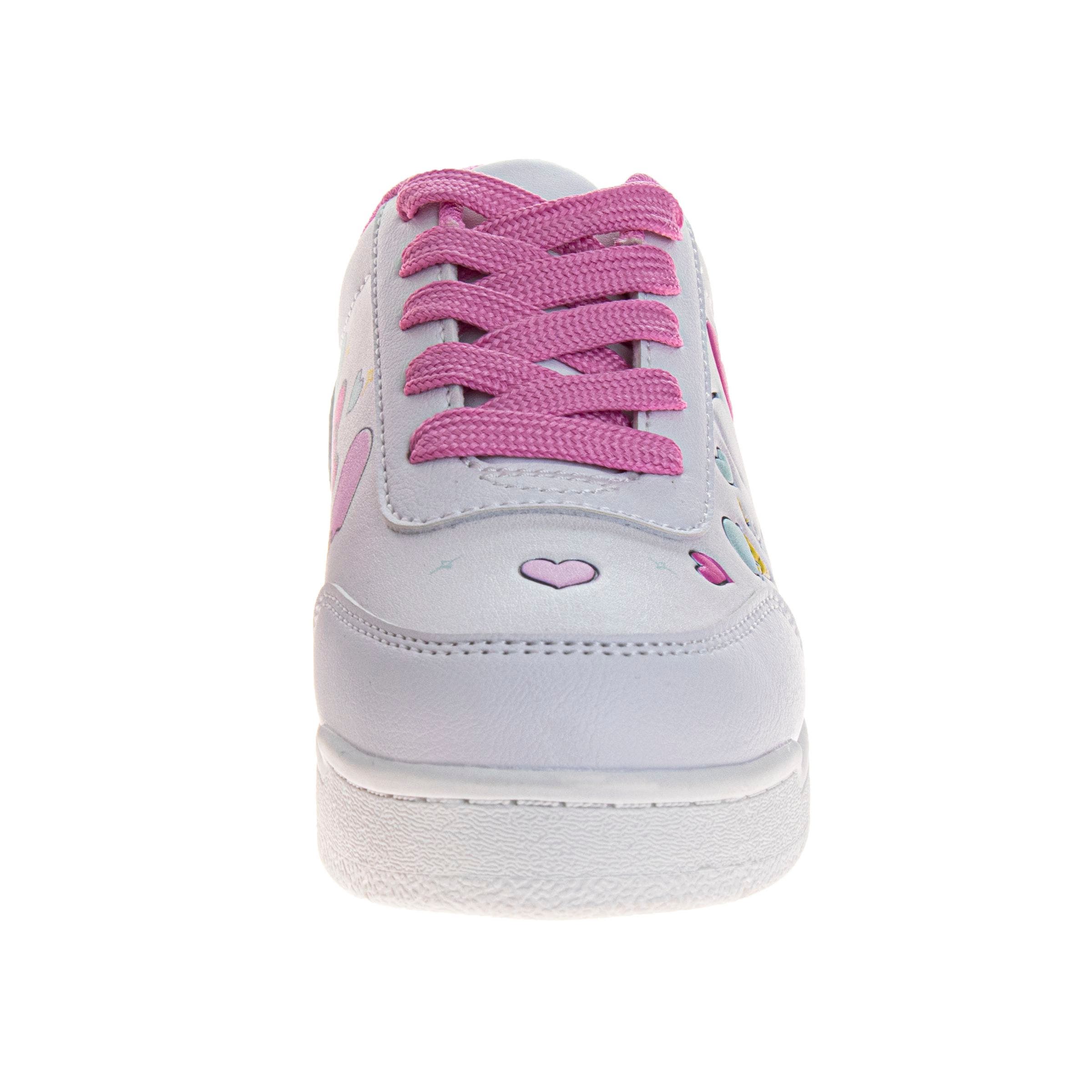 Hello Kitty Sanrio Hello Kitty Sneakers for Girls  Colorful Official Casual Comfort Shoes, Alternate, color, White Pink