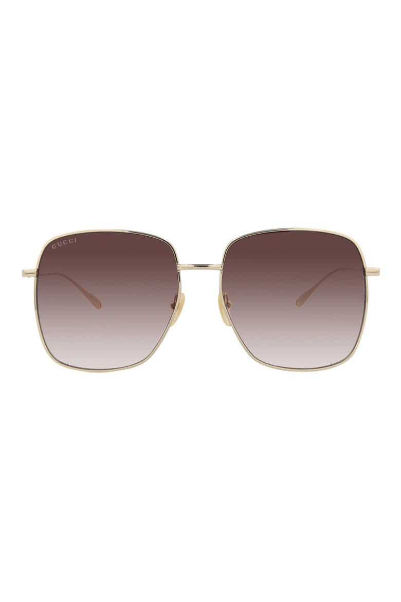 59mm Oversize Square Sunglasses, Main, color, GOLD GOLD RED