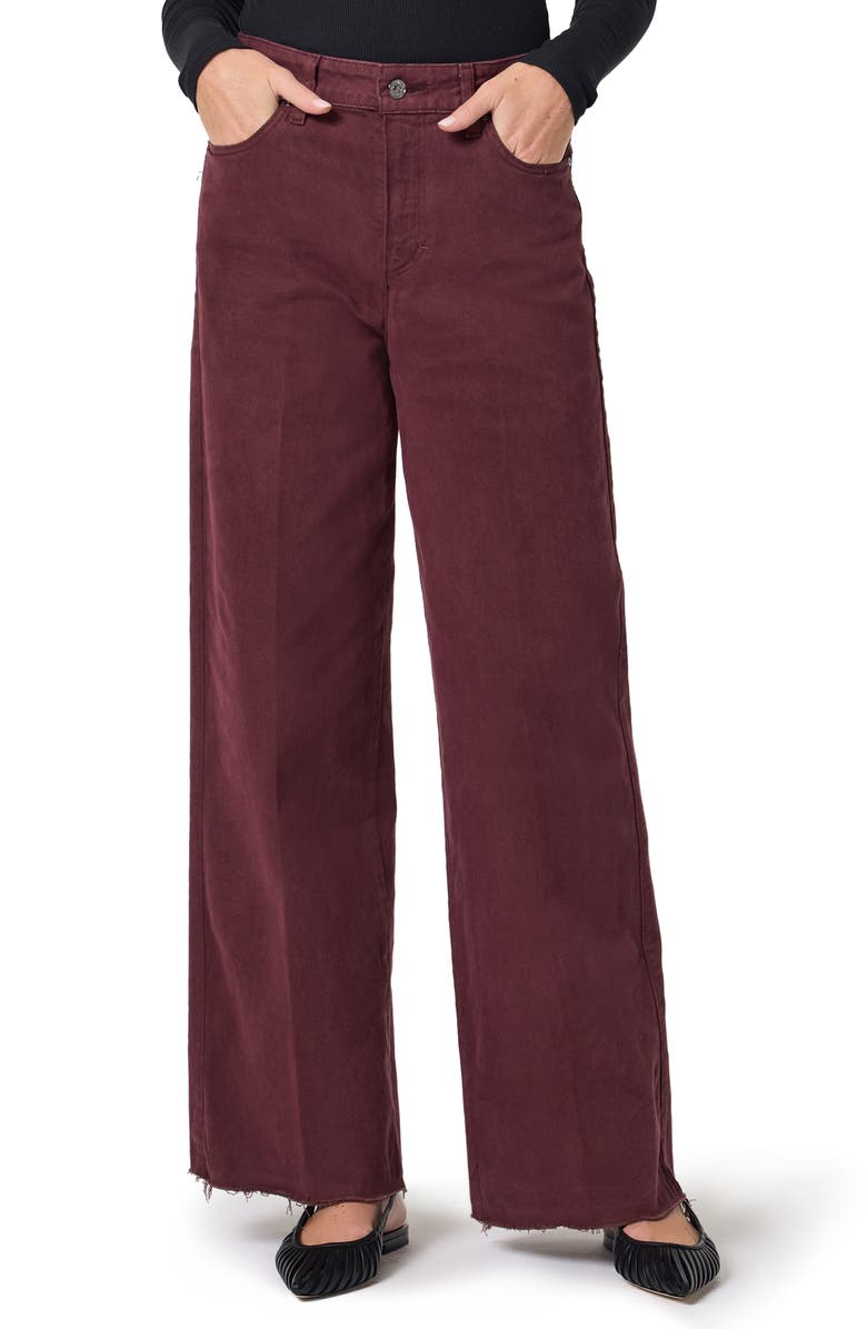 PAIGE Anessa Raw Hem High Waist Wide Leg Jeans, Main, color, 