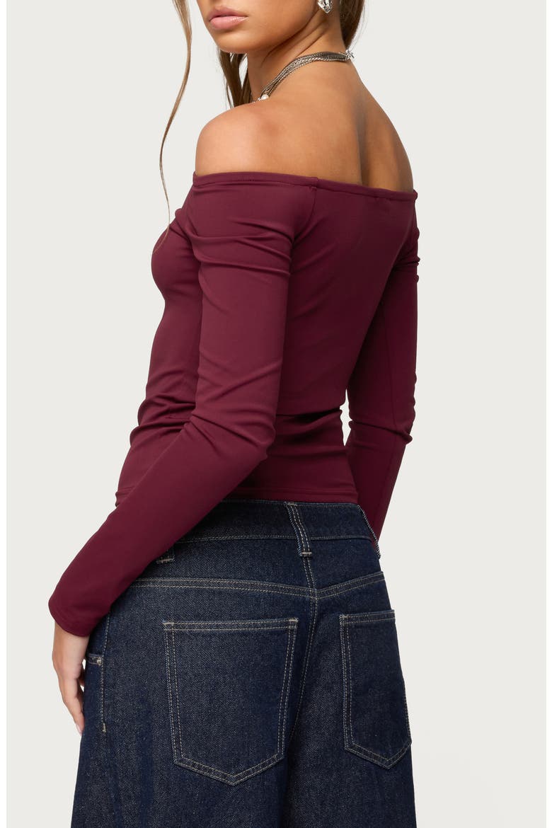 Katie Off the Shoulder Long Sleeve Top, Alternate, color, PURPLE